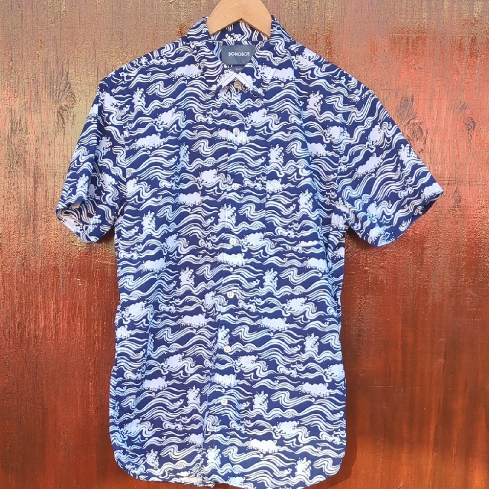 Bonobos Blue and White Casual Button Down‎ Shirt